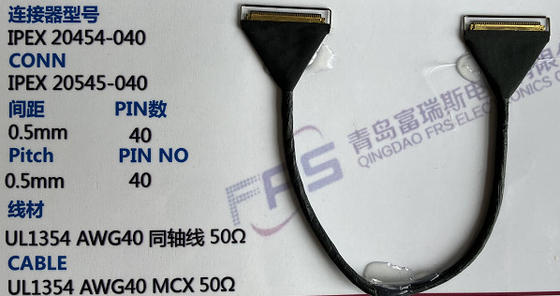 συνδετήρας 40 καρφίτσα 0.5mm 330mm Awg40 LVDS ηλεκτρικές συνελεύσεις καλωδίων