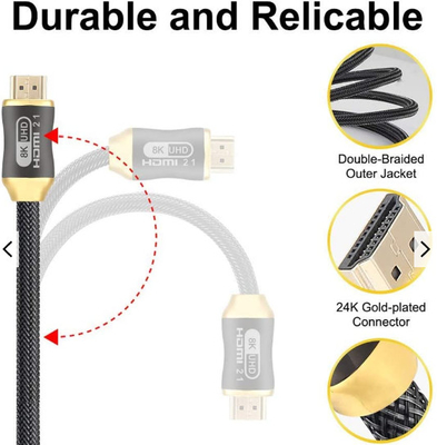 4k 120hz Hdmi 2,1 υπερβολικό καλώδιο καλωδίων 30awg Hdmi υψηλής ταχύτητας